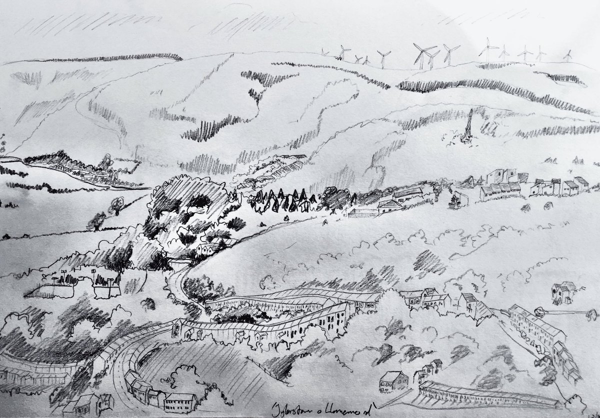 sionmun's tweet photo. Sketch paratoi ola'r wsos o Tylorstown o Llanwonno rd am #MwyoBobolyRhondda Last prep sketch of the week https://t.co/zrCtIl6CRD
