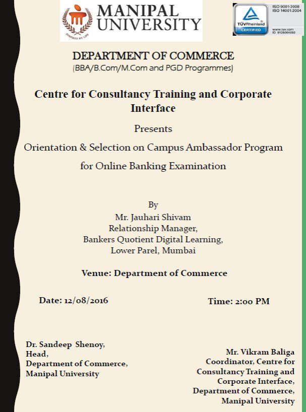 docmanipal's tweet photo. Orientation and Selection for campus ambassador program for Online Banking Examination https://t.co/l8OcxdBC54