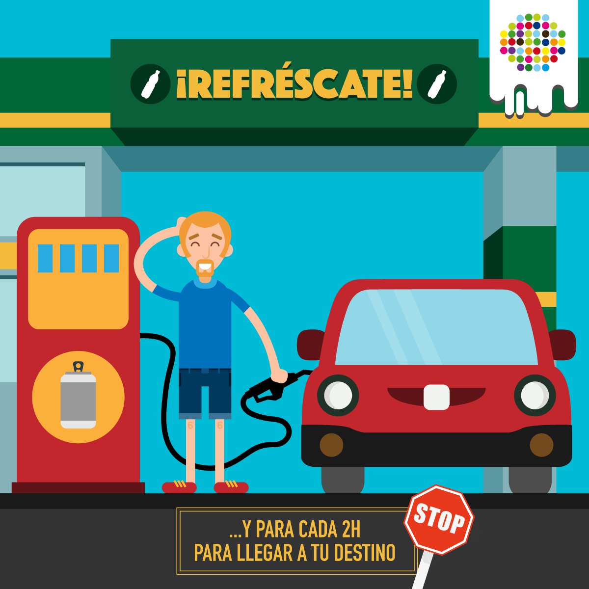 Si te vas el #PuentedeAgosto, #refrescatuviaje con <a href="/unrefresco/">Bebidas Refrescantes</a> y descansa cada dos horas para llegar a tu destino 🚗