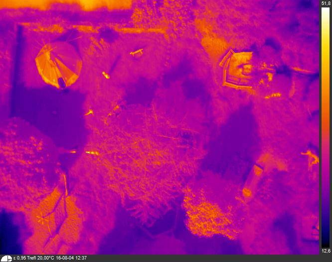 Termovizní lety v rámci projektu vsakování srážkové vody v Plzni. Jednou z cest jsou zelené střechy.