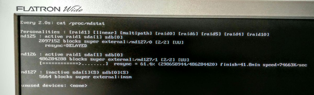 troglobit's tweet image. Awesome support for the Intel #FakeRaid on this SuperMicro #server in #Linux and mdadm ✌