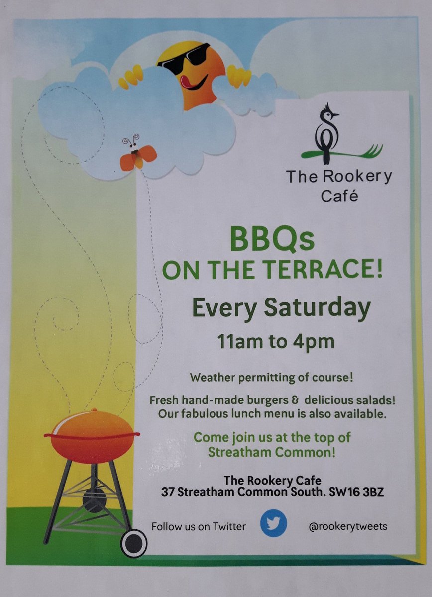 RookeryTweets's tweet photo. BBQ fun tomorrow! Come join us! #streatham #streathamcommon #weekend #food #parks #cafe https://t.co/gOroUqlALk