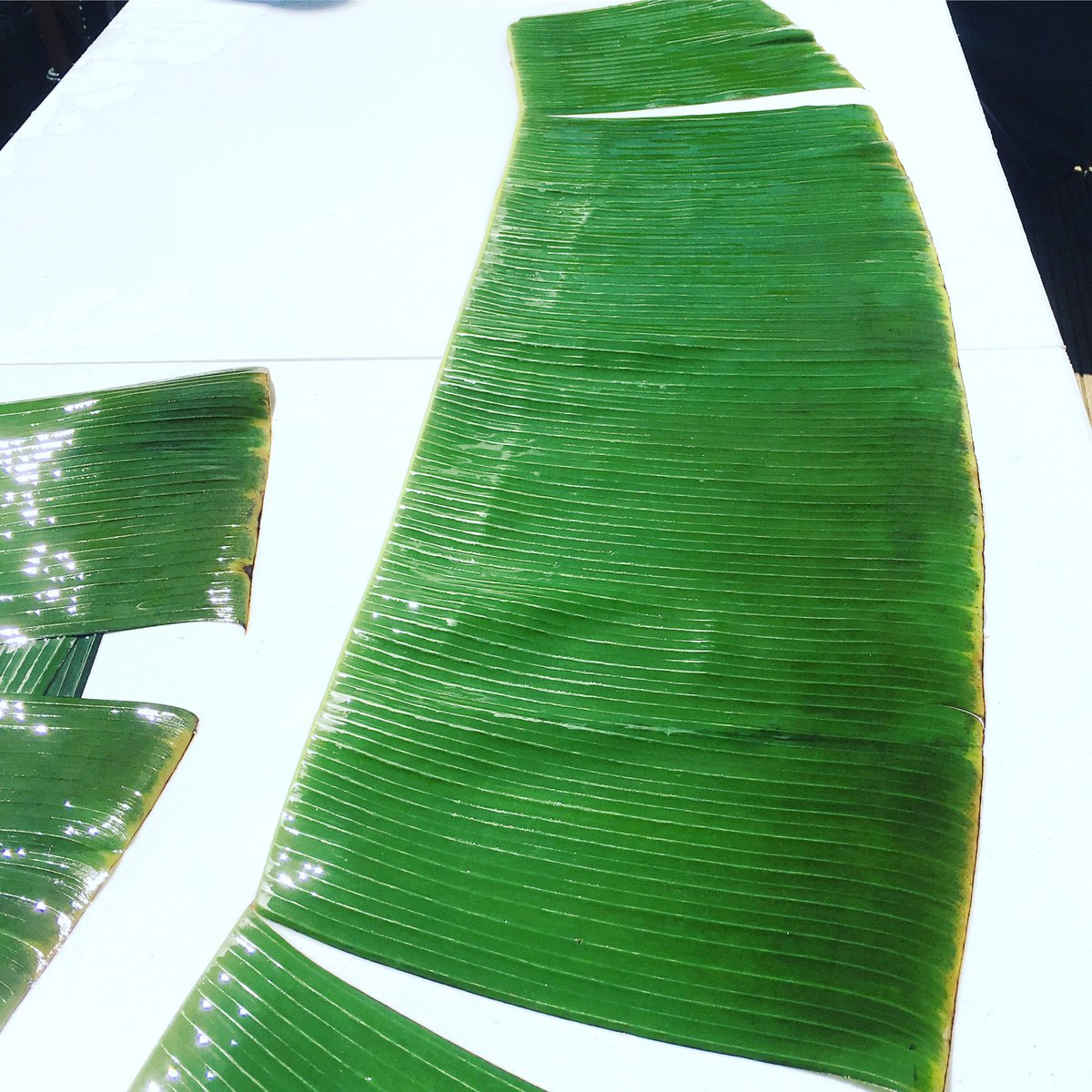PanDanBakery's tweet photo. Getting #bananaleaves ready for #angku and #pulutinti tomorrow at #putneymarket
Wash, dry, and cut ✂️
#pandanbakery https://t.co/k48BIz5XAb