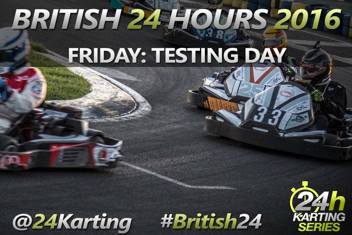 24Karting's tweet photo. It's testing day at the #British24 at @TeesKarting ! https://t.co/yzglZEGqc0