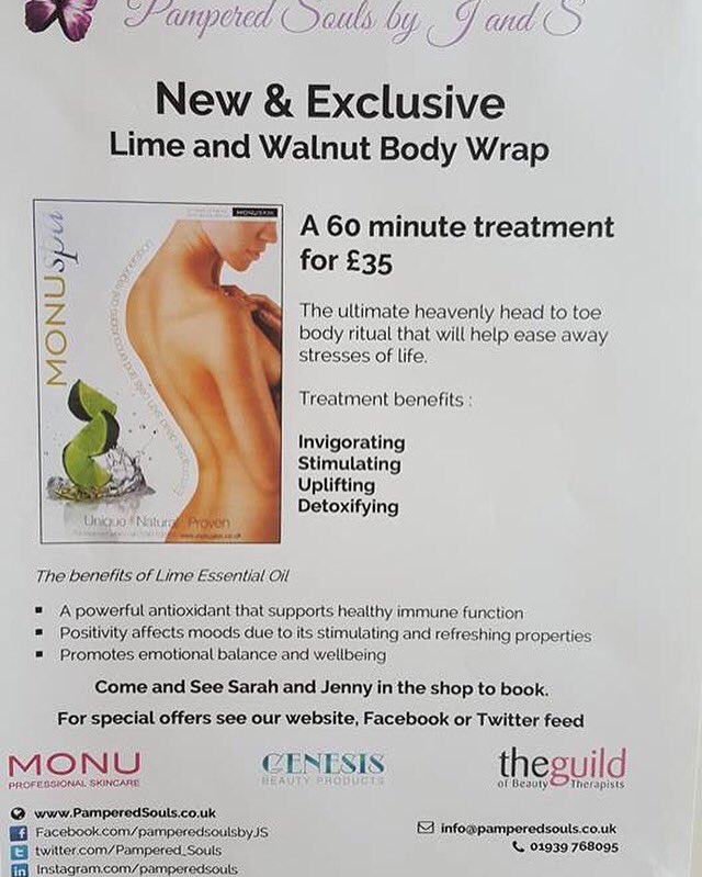 <a href="/Pampered_Souls/">Pampered Souls</a> new treatment Lime and Walnut Body Wrap