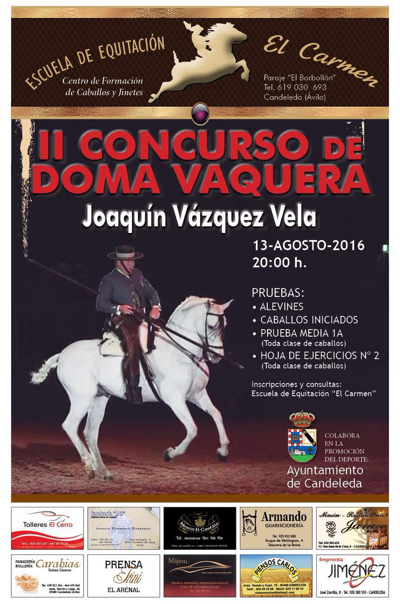 Candeleda celebra el II Concurso de Doma Vaquera Joaquín Vázquez Vela #Avila bit.ly/2bjzptR