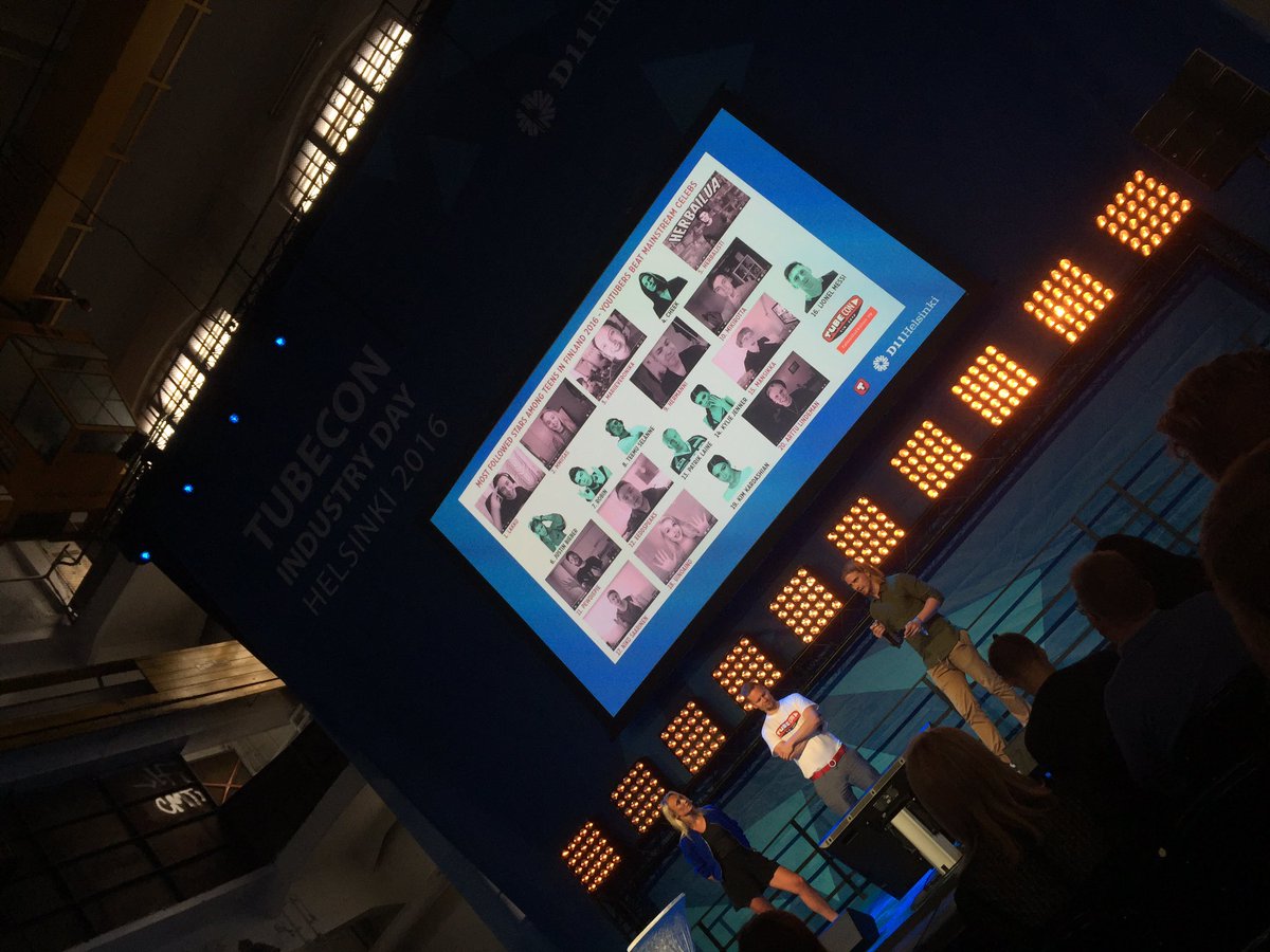 forsstrh's tweet photo. #tubeconindustryday2016 #mostfollowedstars among #teens in #finland #tubecon - #youtubers beat mainstream celebs! https://t.co/W6oKrM9Aip