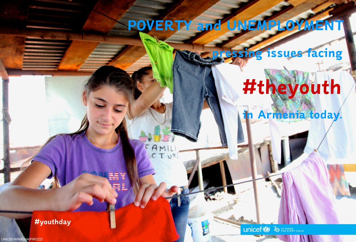 unicefarmenia's tweet photo. #Poverty &amp; #unemployment-pressing issues facing #theyouth in #Armenia today. #youthday https://t.co/HIthAPYpOi