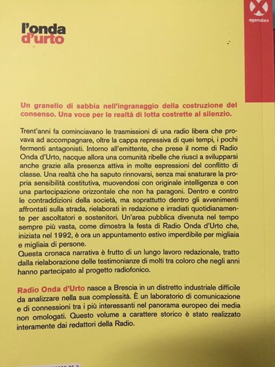 AgenziaX's tweet photo. Radio Onda d'Urto. Una radio, una storia, un libro. @radiondadurto https://t.co/BeZB6YiE6d