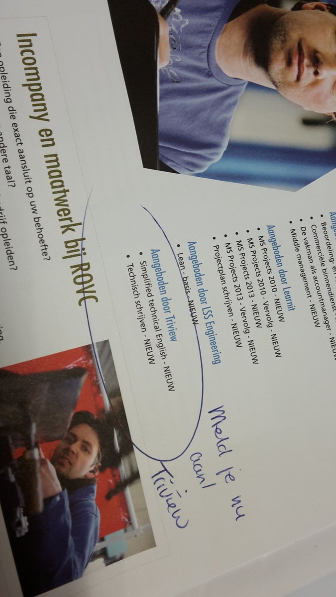 TriviewNL's tweet photo. #brochure Technische #cursussen najaar2016 kijk op p. 16 aanbod #triview @rovcnl @WOWSTP #techniekheeftdetoekomst https://t.co/1dNz0dTHf2