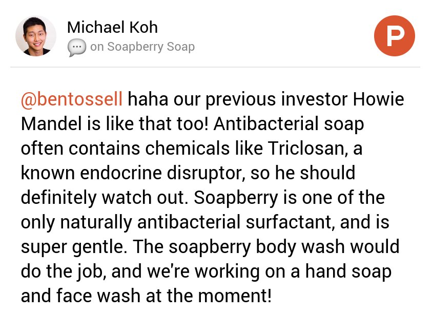 michael60716's tweet photo. My thoughts on Soapberry Soap on @ProductHunt cc @bentossell https://t.co/qI0lkJU0WU https://t.co/z4XxrpatPK