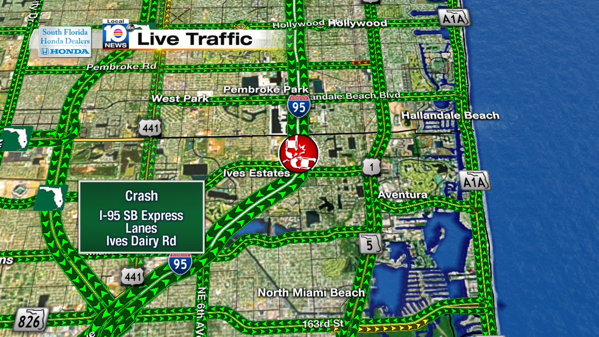 Crash on I-95 SB Express Lanes and Ives Dairy Rd #TRAFFIC #MIAMI https://t.co/3u77pzC7kU