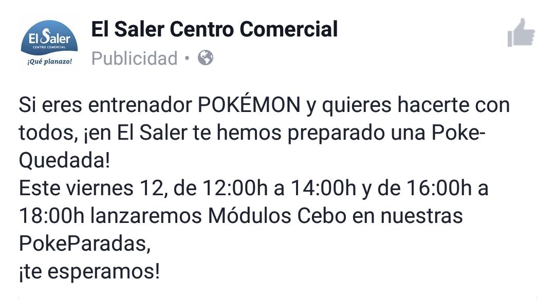 TeamInstintoVLC's tweet photo. No os olvidéis de las pokequedadas hoy en @ccelsaler. https://t.co/wvctyMqRGW