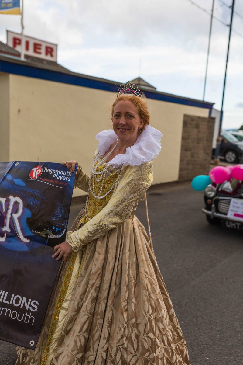 Teignmouth50's tweet photo. Meet Elizabeth 1st from Teignmouth Players Blackadder.Starts 31st Aug #cunningplanteignmouth https://t.co/hIYYRo4GLx https://t.co/DvFFP2H82l
