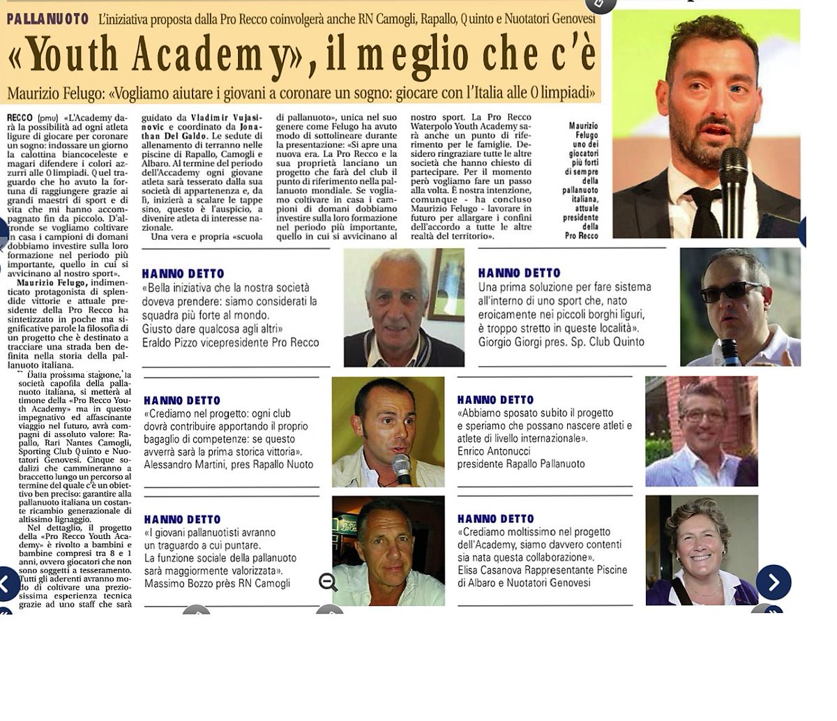 prorecco's tweet photo. Sul #NuovoLevante spazio all'#Academy @ProRecco1913. @MaurizioFelugo: "Vogliamo coronare il sogno di molti giovani". https://t.co/P27DifjNqm