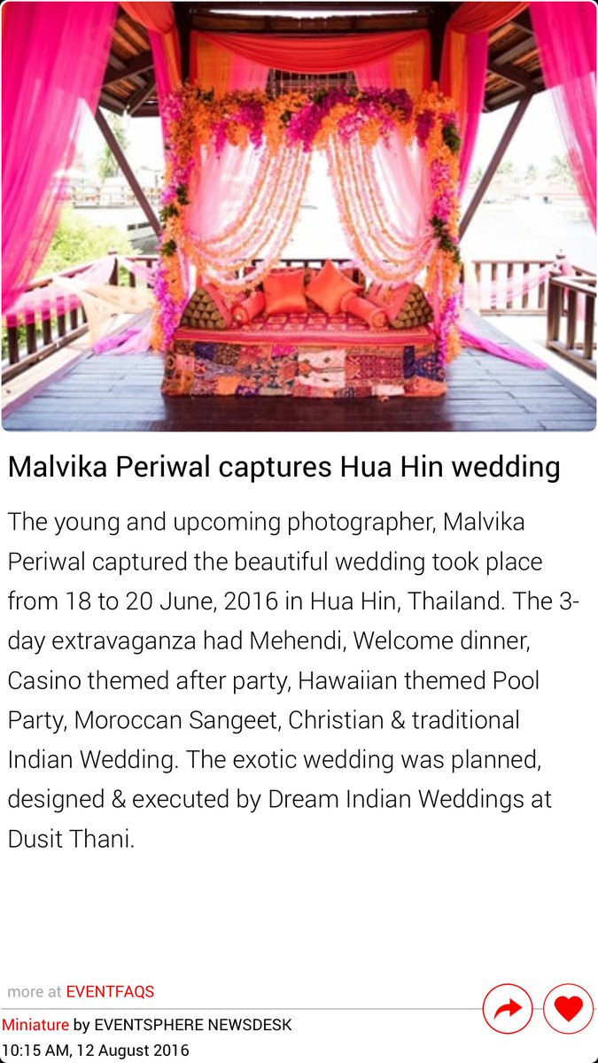 Event_Newz's tweet photo. Upcoming #photographer, @malvika_87 captured the exotic #wedding in #HuaHin #Thailand. https://t.co/FHnvrtySDM https://t.co/OQQJqG3zGe
