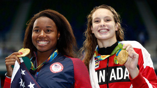 albertofumi's tweet photo. La gioia inaspettatamente condivisa è ancora più bella #Rio2016 #Swimming @OleksiakPenny @simone_manuel #100sl https://t.co/FigEdK496z