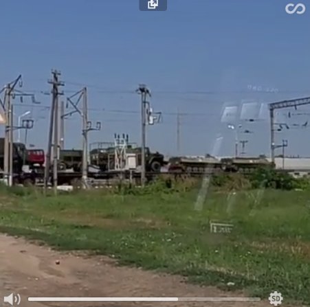 Liveuamap's tweet photo. Another Russian military transport in the direction of occupied Crimea   https://t.co/2csamTp4mn   via @el_roosevelt https://t.co/suo6cnrZIf