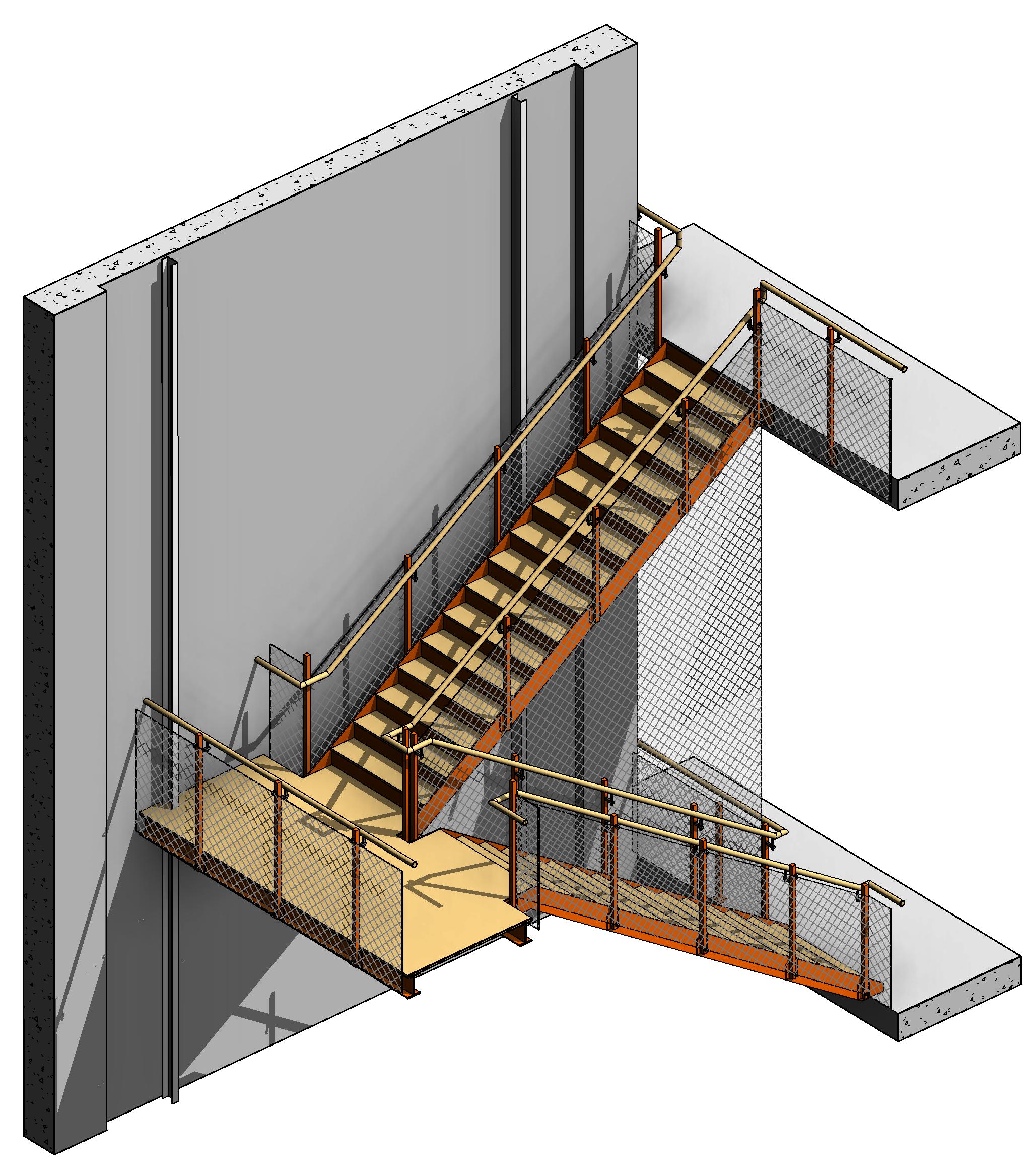 Металлическая лестница модель Revit