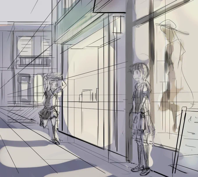 雨を描いてみたい案 