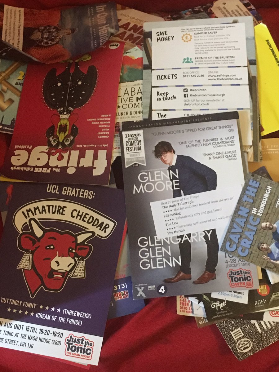 MissEllieMusic's tweet photo. Lesson learned - be selective with flyers accepted at #edfringe. Last count, 67. https://t.co/z5WA0LPB2Y