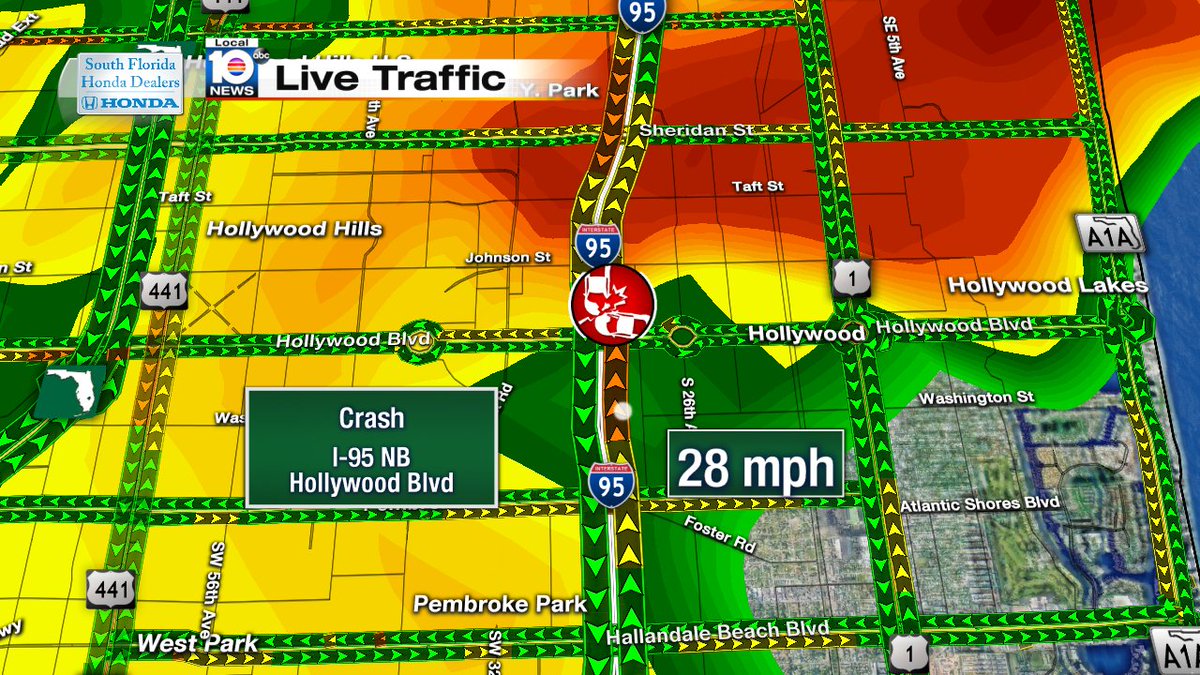 Crash on I-95 NB and Hollywood Blvd #TRAFFIC https://t.co/OnSvyhhl5M