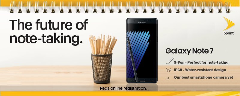 Sprint_West's tweet photo. The Samsung Note 7 S Pen will translate text for you! Pre-order yours today! #TheNextGalaxy #Sprint4Samsung https://t.co/6B2Z6oQgSQ