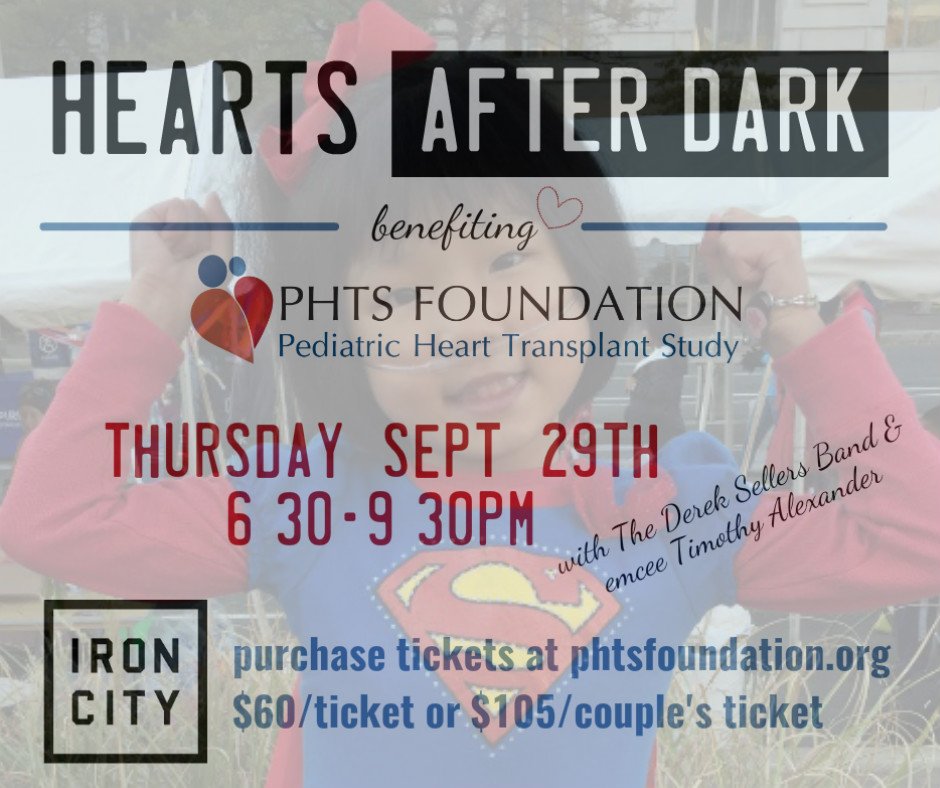 PHTS Foundation (@phtsfoundation) on Twitter photo Join us 9.29.16 at <a href="/IronCityBham/">Iron City Bham</a> for HEARTS AFTER DARK!
phts.ticketbud.com/heartsafterdark Join us 9.29.16 at <a href="/IronCityBham/">Iron City Bham</a> for HEARTS AFTER DARK!
phts.ticketbud.com/heartsafterdark