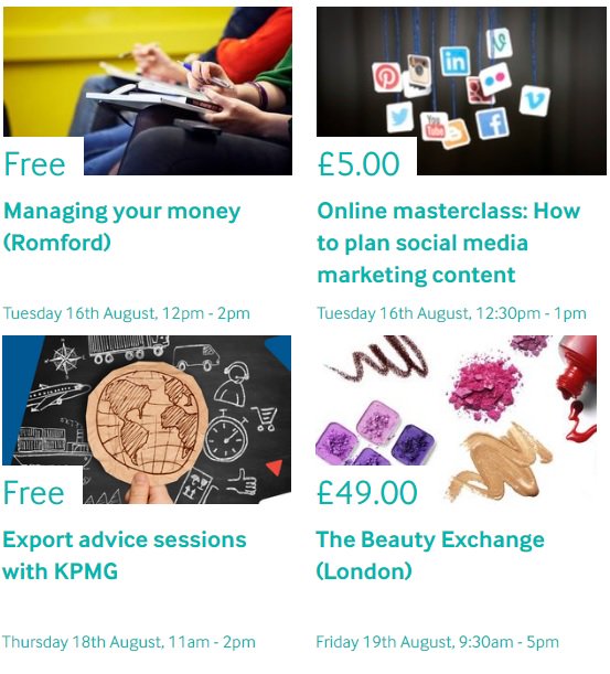 Four brilliant small business events next week. Book in at enterprisenation.com/events #smallbiz #startups #events