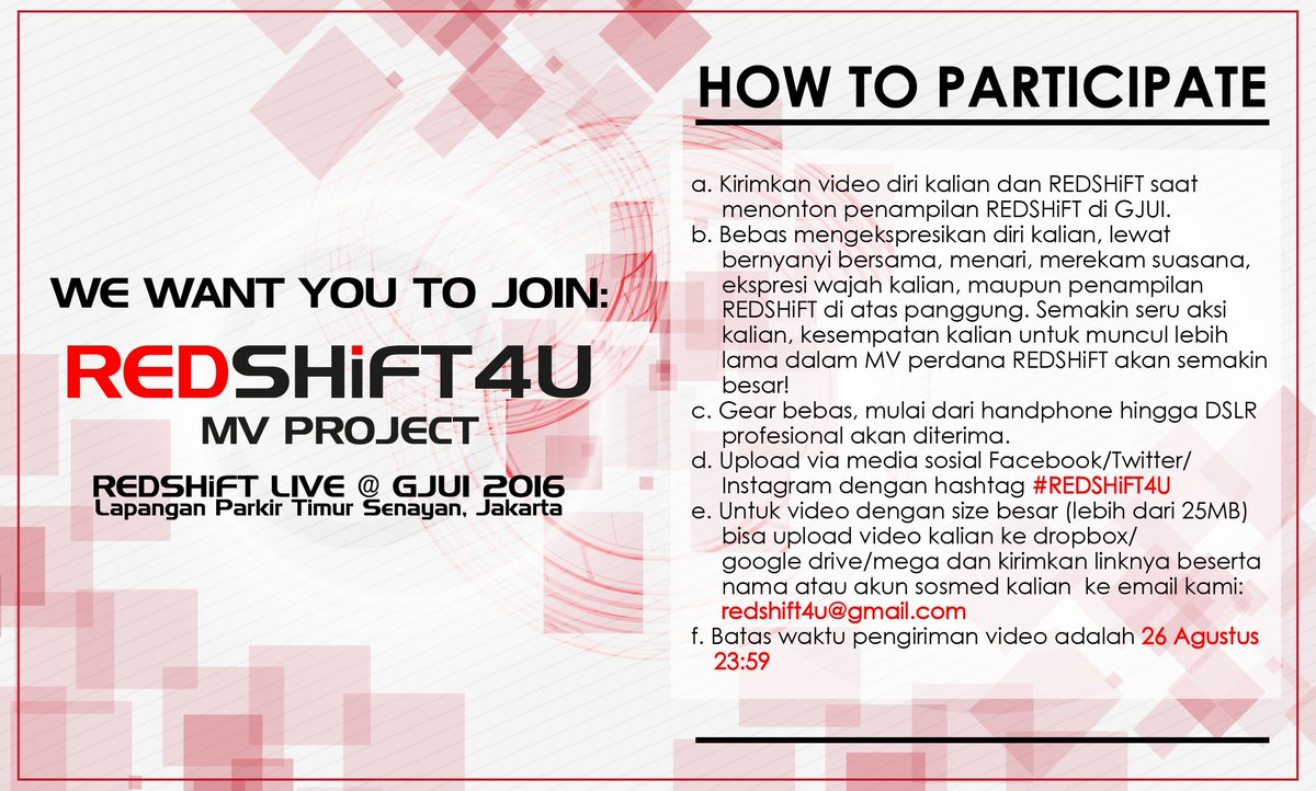 REDSHiFT_ID's tweet image. It&apos;s finally happening, our first ever MV project @gelarjepangUI 

Let&apos;s join and make an awesome MV, together.