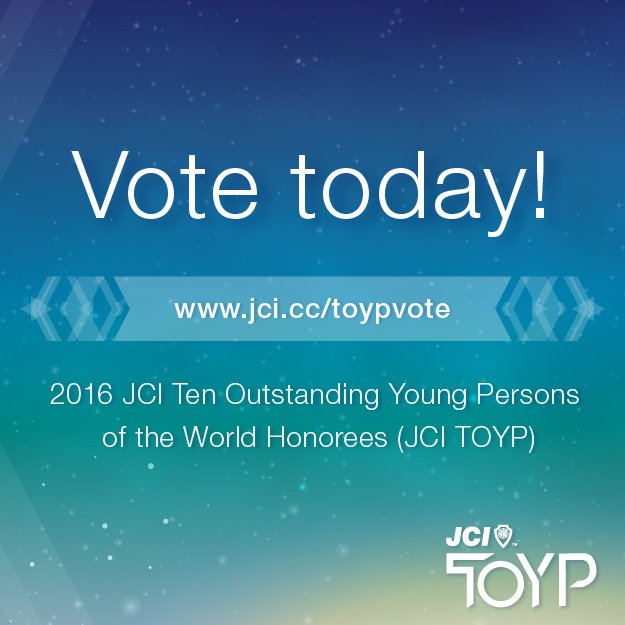 jcileaders's tweet photo. The #TOYP2016 voting site is still open! Vote today https://t.co/h0a8ffBgND https://t.co/z4fDCCK2Nl