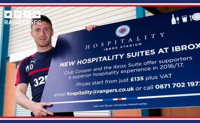 RangersFC's tweet photo. HOSPITALITY: Fans can enjoy a diet of top flight football this season with Gers hospitality https://t.co/TyOgSvw5il https://t.co/CBkSweXxfP