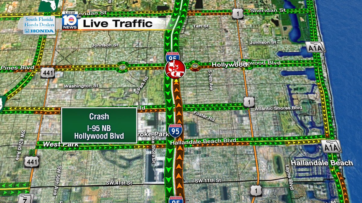 Accident on I-95 NB at Hollywood Blvd #traffic https://t.co/0UVwf9y1xq