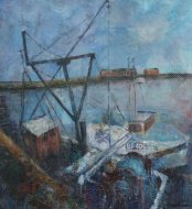 "An explosion of colour and beauty" (Midlothian Advertiser) Opening 7-9pm today Claire Williamson 'Birds-boats-blue'