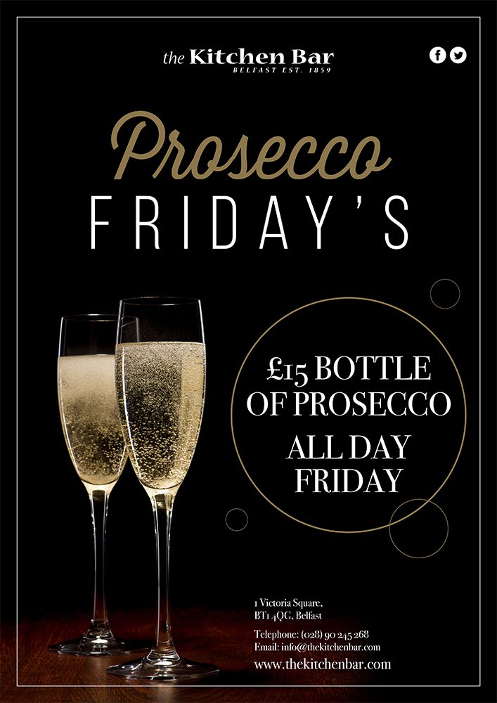 Will you be joining us for a few fizzy ones today? #Prosecco #Belfast