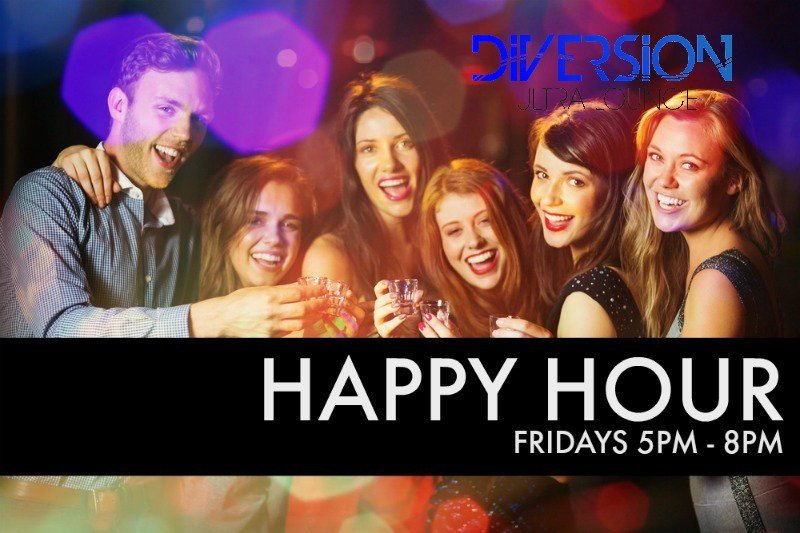 OHDiversion's tweet photo. Happy Hour starts today at 5pm! HALF OFF Well Drinks, $2 Domestic Bottles and $2 Specialty Shots! #getdiverted https://t.co/yJRGBbRMkn