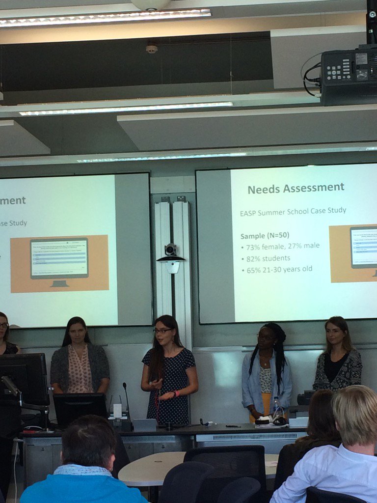 thia_sagh's tweet photo. First subgroup from workstream4 presents the silence of women in academic settings #easpsummerschool https://t.co/vQsRvzNezv
