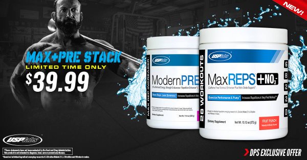 DpsNutrition's tweet photo. MASSIVE SALE - @USPlabs #MaxREPS and #ModernPRE stack $39.99 at DPS Nutrition https://t.co/YeaYHZ7RmE https://t.co/GvWOwx5spB