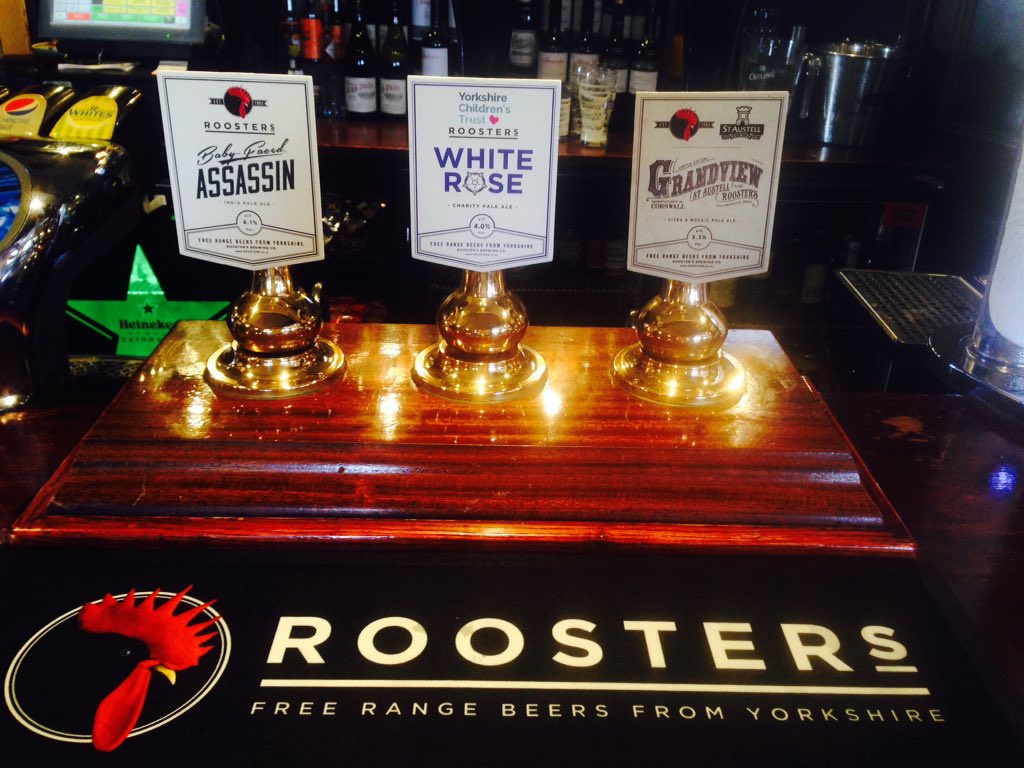 Headlining this years #RedLionBeerFestival are <a href="/RoostersBrewCo/">Rooster's Brewing Co</a> with #WhiteRose #GrandView &amp; #BabyFacedAssassin 🍻