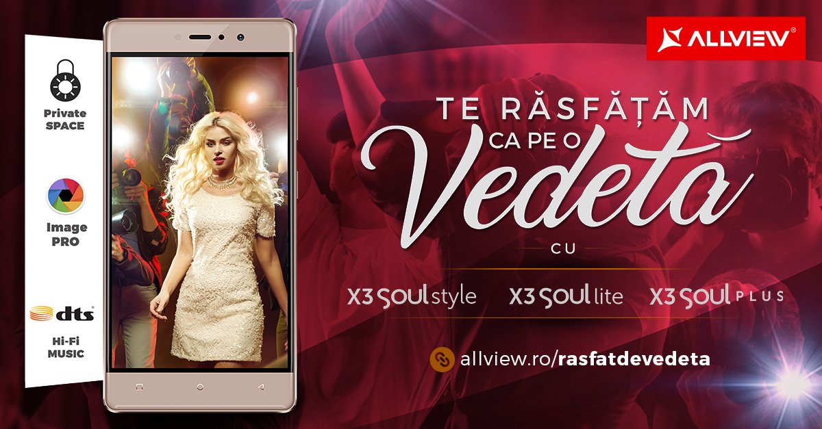 AllviewMobile's tweet image. Cu noile smartphone-uri din gama Soul poti castiga o experienta exclusivista VIP!
allview.ro/rasfatdevedeta