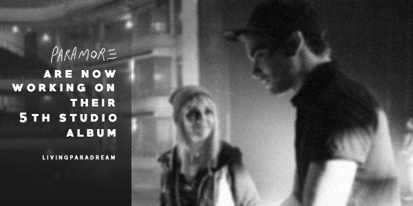 LivingParadream's tweet image. Paramore are currently working on their 5th studio album which is expected to be released in 2017! #Paramore5thAlbum