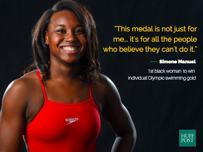 HuffPost's tweet photo. We are still celebrating @simone_manuel's gold medal from last night! 🏅🇺🇸 https://t.co/DhQaQwCy5M