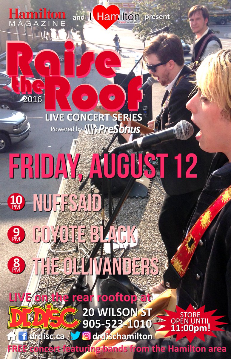 ihearthamilton's tweet image. TONIGHT! Raise the Roof @DrDiscHamilton! Live music plus the delicious @feedmetacoqueso will be set up! #HamOnt