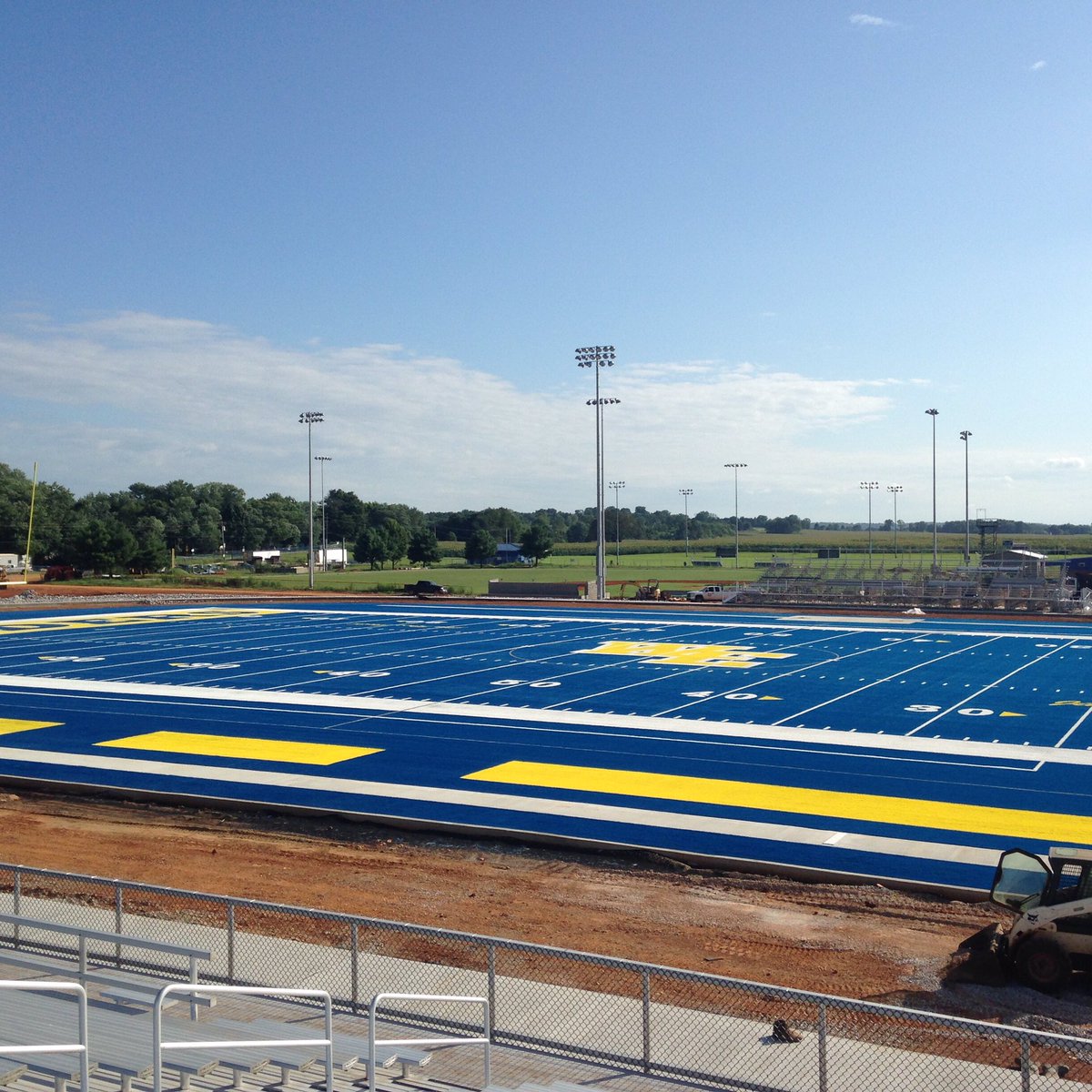 alliance_corp's tweet photo. Sneak peek of the new football field at Warren East High School. @WarrenCoSchools https://t.co/C2QPPvBHDV