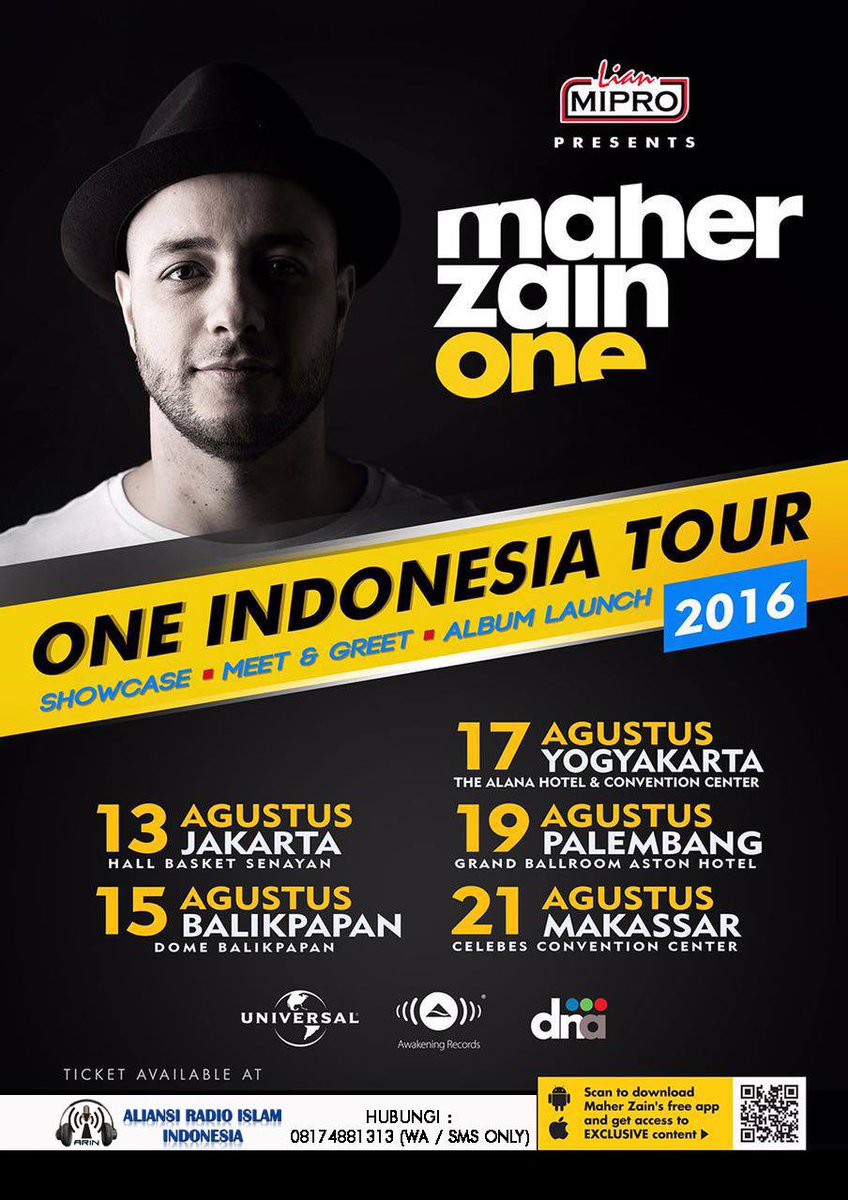 ISAIMF2016's tweet photo. Jgn lupa, @MaherZain tour di Indonesia lhoo, bruan pesen tiketnya yaa 😎󾌵󾌳󾍘󾠀 https://t.co/UXMcHTOZdn https://t.co/BWO1hPrpt0