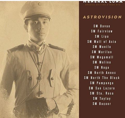 Paunatics's tweet photo. Here's the list of outlets where you may purchase the #HeneralLuna  Special Edition DVD!
#Goyong 
#PauloAvelino
LS https://t.co/1fPsnM1gAd