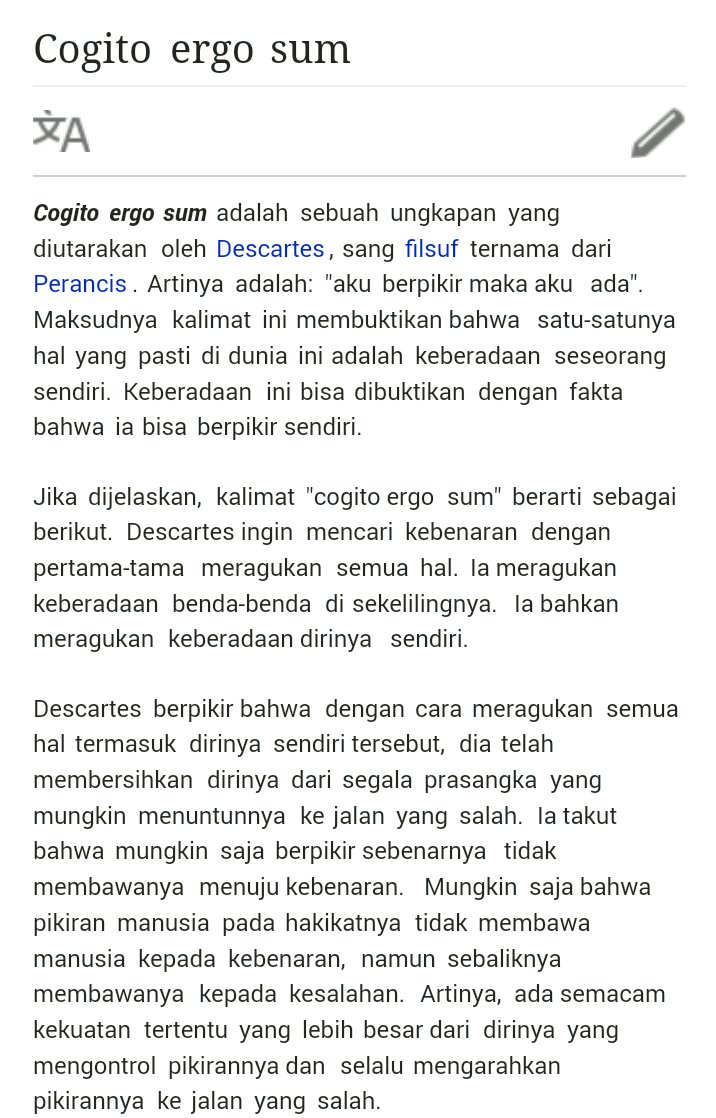 Close Down On Twitter Cogito Ergo Sum Berarti Aku Berpikir Maka Aku Ada Diambil Dari Bahasa Latin
