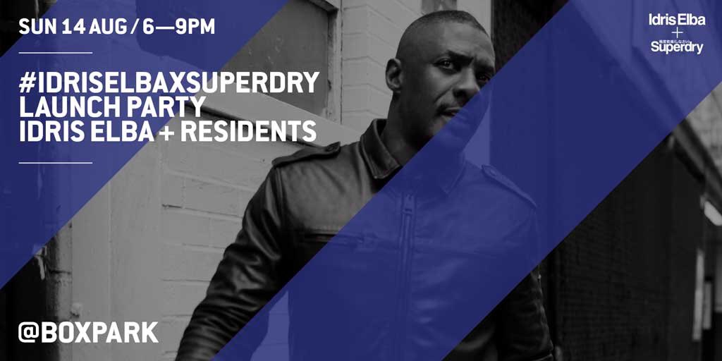 planetalex_'s tweet photo. This Sunday @idriselba will be launching his #IdrisElbaXSuperdry #POPUP store w/ an exclusive DJ set at @boxpark https://t.co/dsCQ8n0DBR