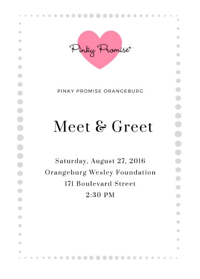 PinkyPromiseObg's tweet photo. Join us for our Meet and Greet on Saturday, August 27, 2016 at 2:30 p.m. at The Wesley Foundation. https://t.co/lW52xgx4fJ
