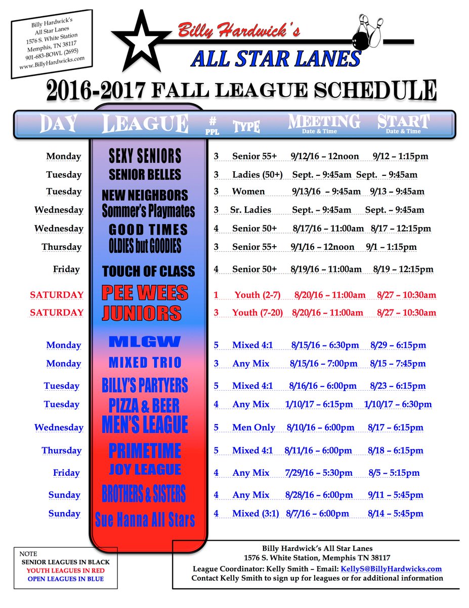 Bowl901's tweet photo. Just a reminder . . . Fall Leagues Are Filling Up Fast! Sign you or a team up today. 
#BillyHardwicks #GoBowling https://t.co/aD1MFnd2v4